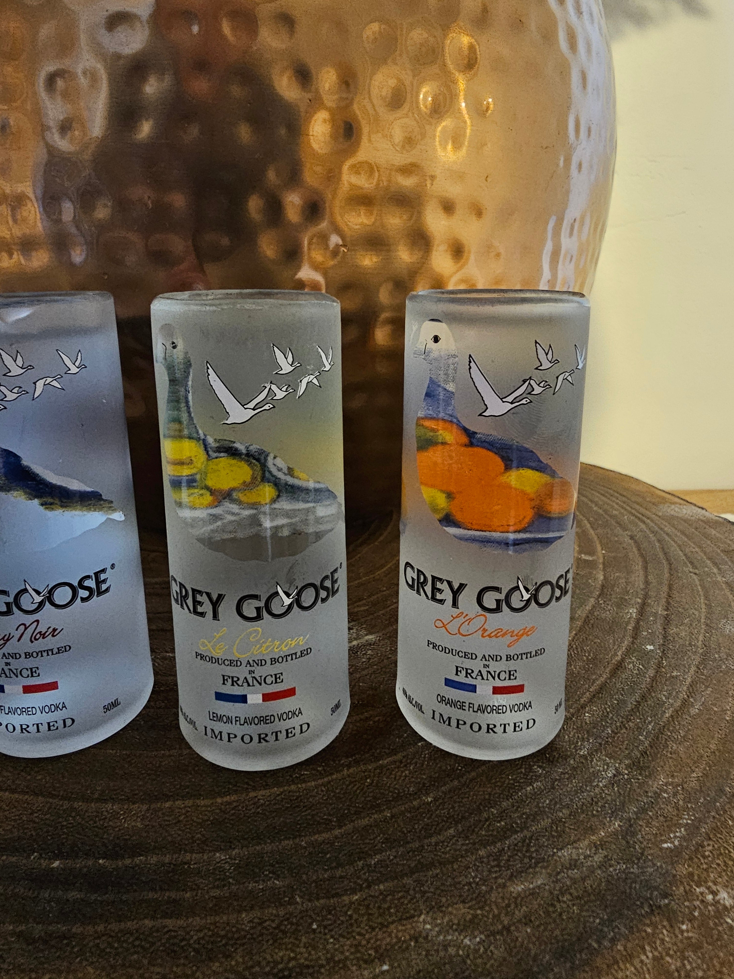 Handmade Upcycled Grey Goose Shot Glasses - Genie Of Gins