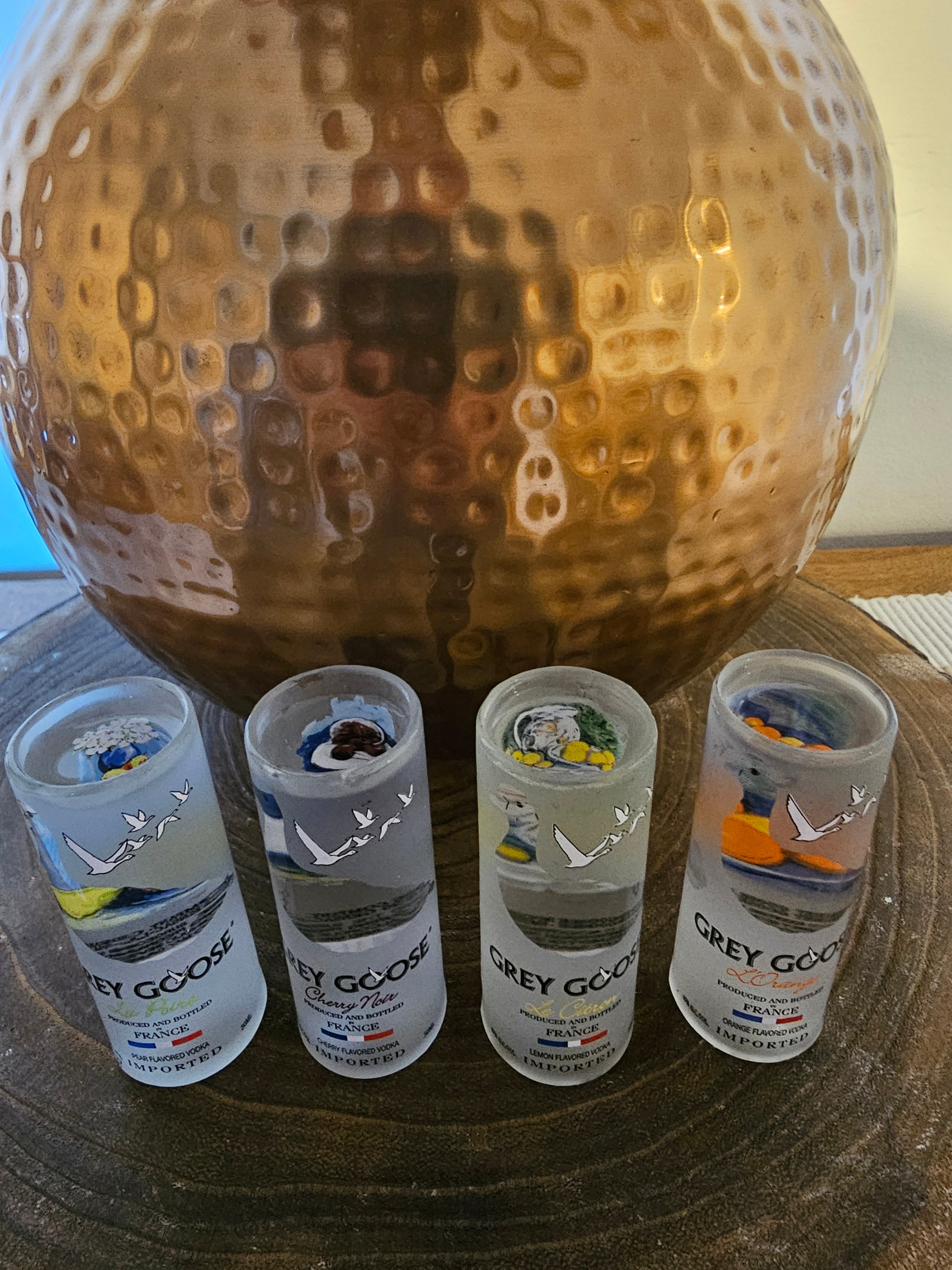 Handmade Upcycled Grey Goose Shot Glasses - Genie Of Gins