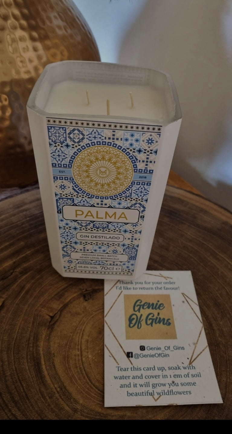 Sweet Orange Scented Palma Gin Bottle Candle - Genie Of Gins