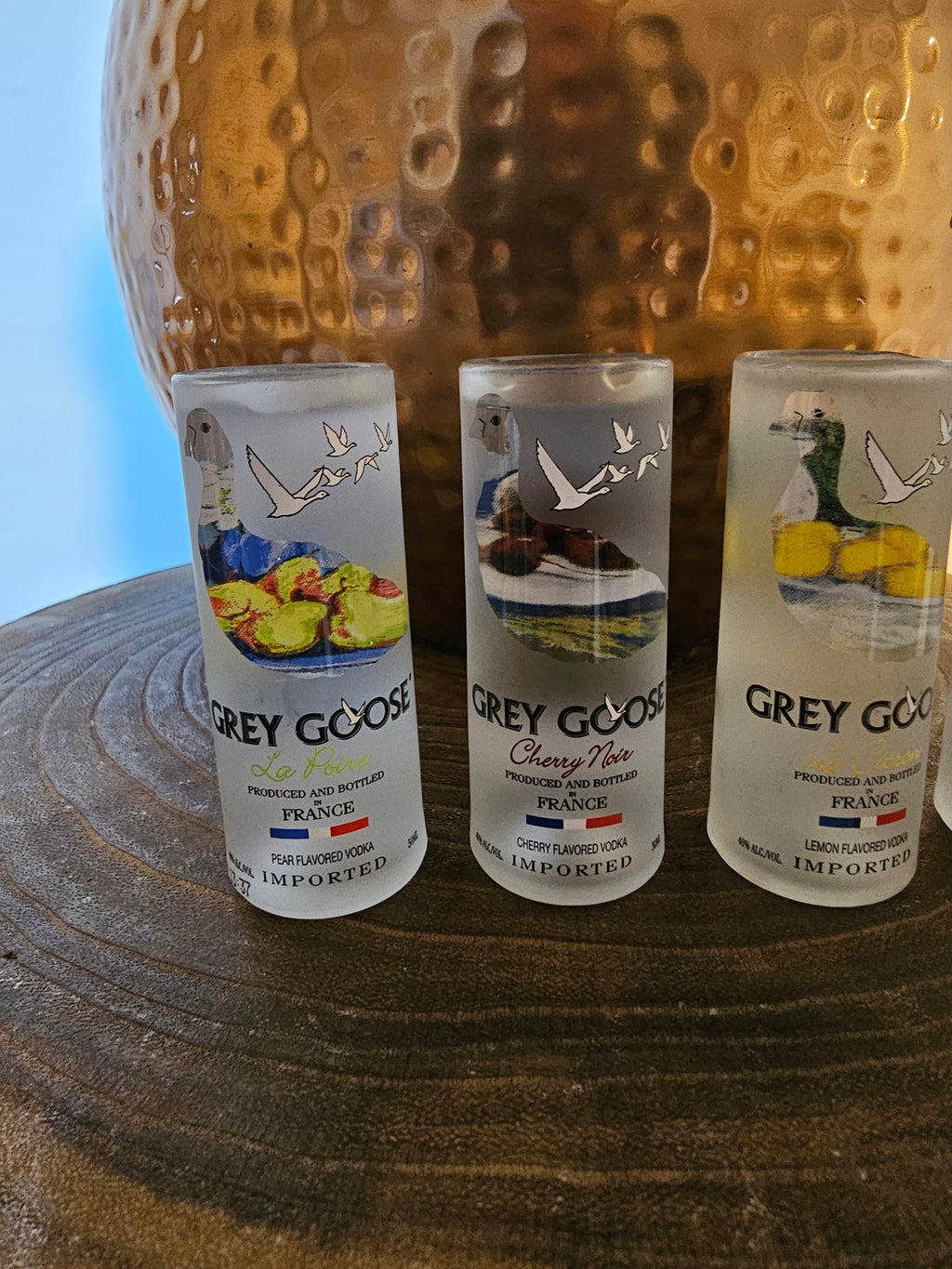 Handmade Upcycled Grey Goose Shot Glasses - Genie Of Gins